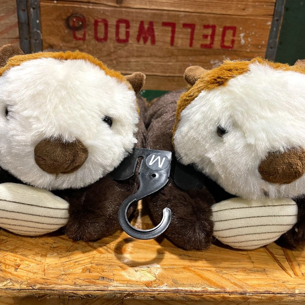 Wishpets Otter slippers size medium fits kids size 4-7 or women's 5.5-9.5